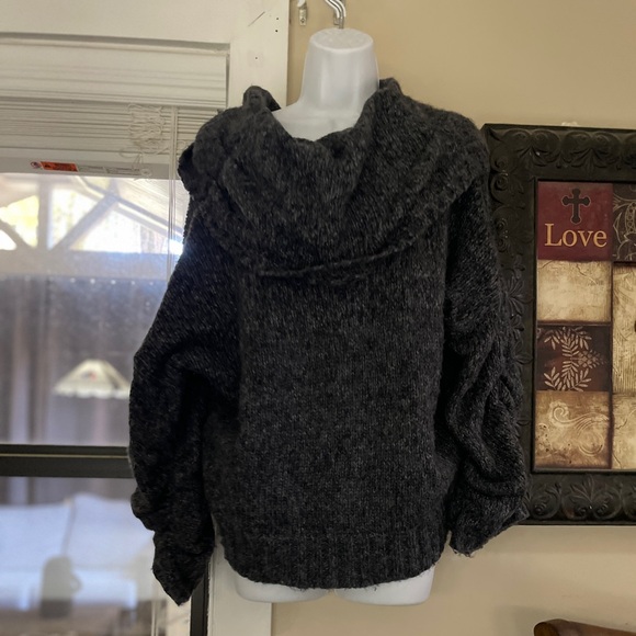 Charcoal gray cowl neck sweater - Picture 2 of 5